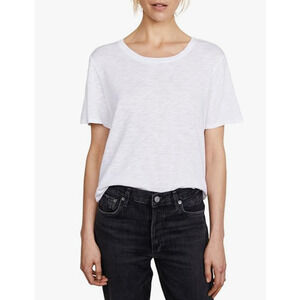 SPLENDID TOP WOMENS XSMALL BASIC CREW NECK SHORT SLEEVE SLUB TEE SHIRT WHITE